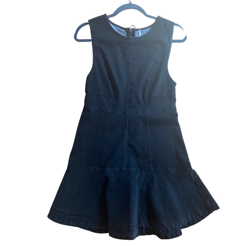 Free people black denim mini dress size 6